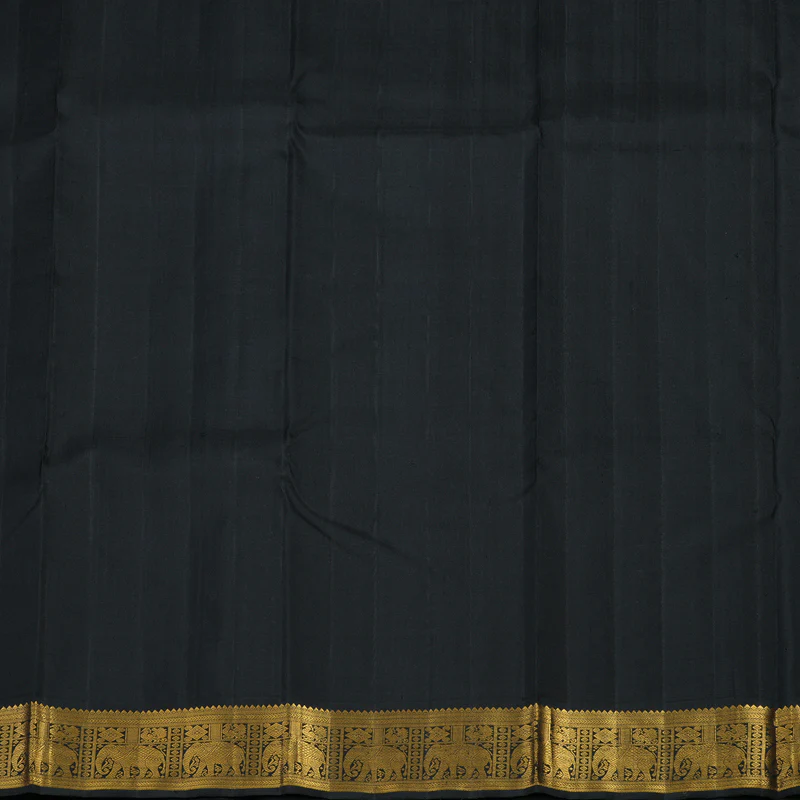 Hayagrivas Handloom Mambazham Orange Kanjivaram Silk Saree with Black Border KBF94D3-1 - Image 8