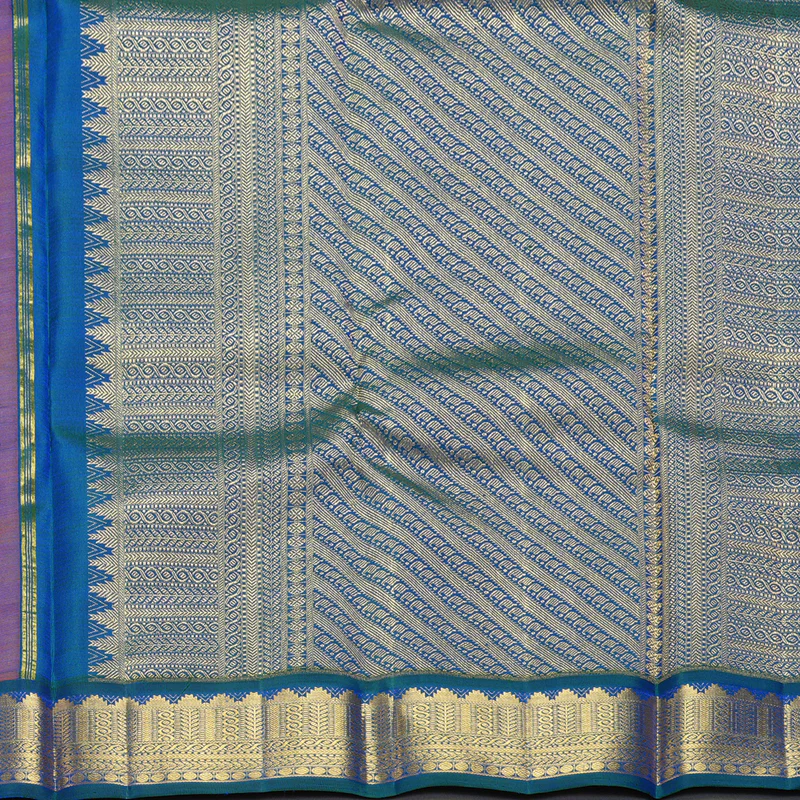 Hayagrivas Handloom Mambazham Orange Kanjivaram Silk Saree with Mayilkazhuthu Border KBF332E6-1 - Image 5