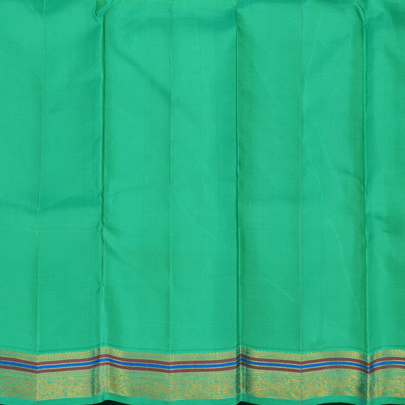 Hayagrivas Handloom Mambazham Orange Kanjivaram Silk Saree with Sea Green Border KBE2408C1-1 - Image 7
