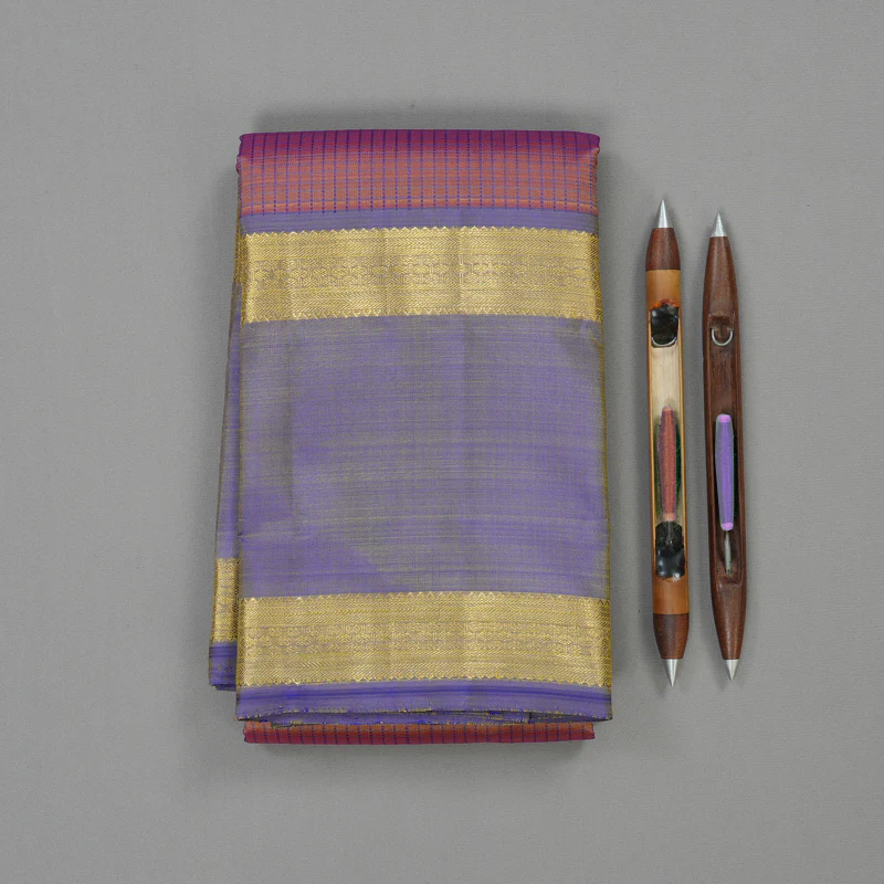 Hayagrivas Handloom Manthalir Kanjivaram Silk Saree with Purple Border BE655-SBS  KBEL655C1-1 - Image 2