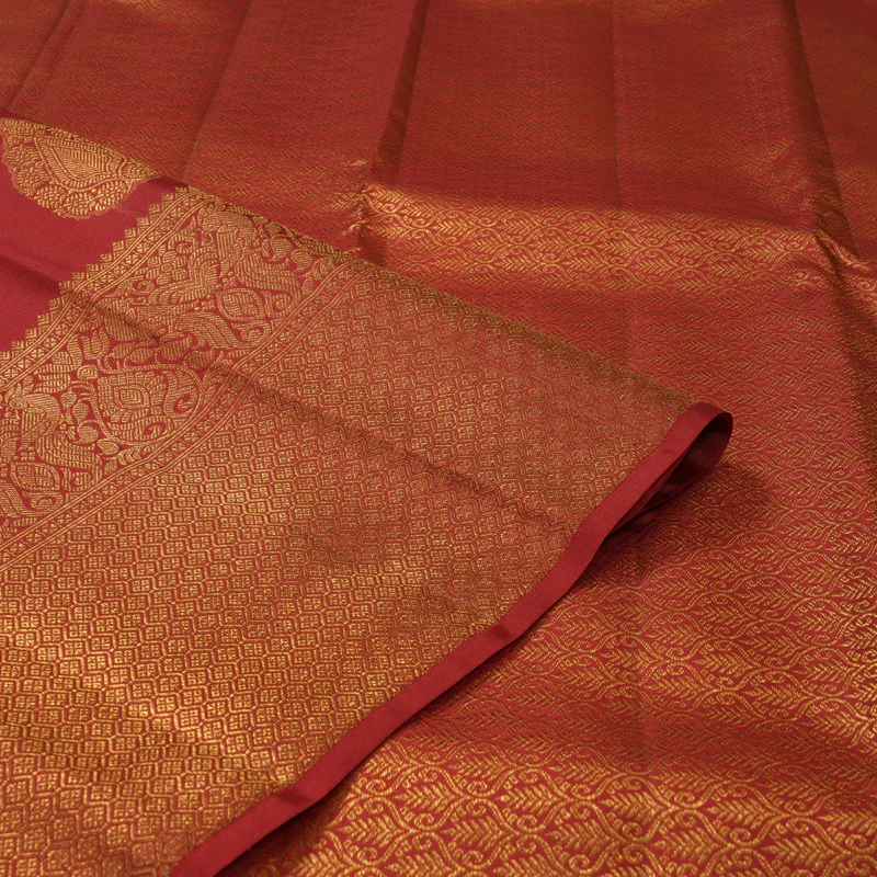 Hayagrivas Handloom Maroon Kanjivaram Silk Saree KBF210E39-1 - Image 3