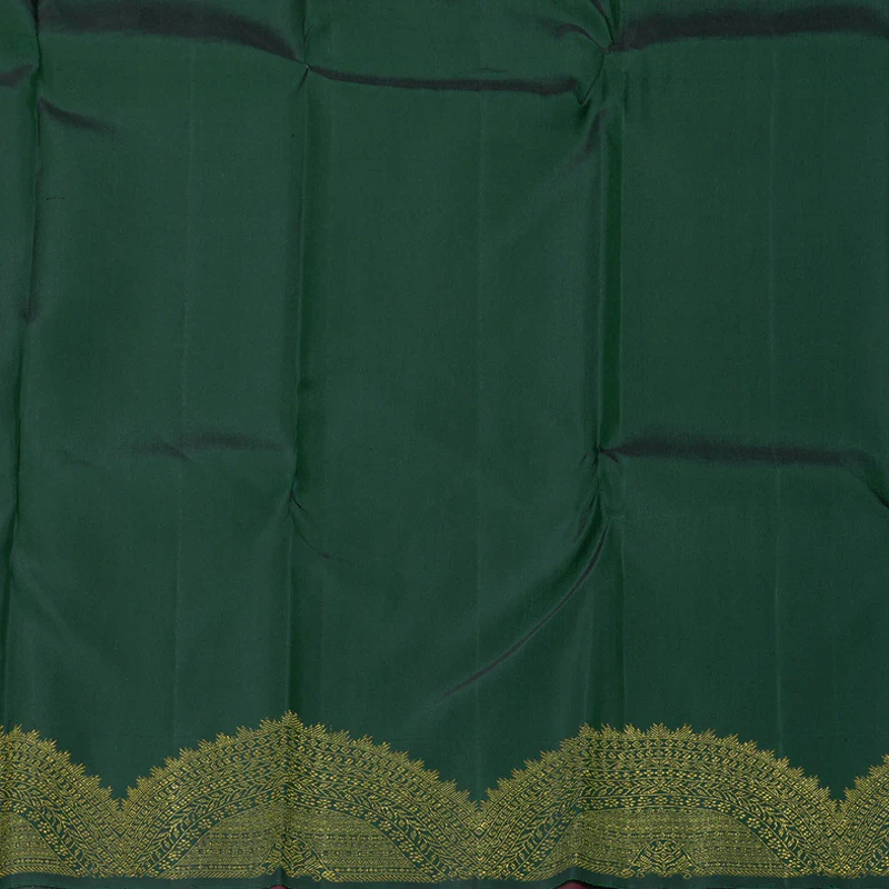 Hayagrivas Handloom Maroon Kanjivaram Silk Saree with Bottle Green Border KBF294E1-1 - Image 6