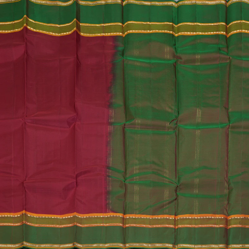 Hayagrivas Handloom Maroon Kanjivaram Silk Saree with Manthalir Border KBF423F1-3 - Image 4