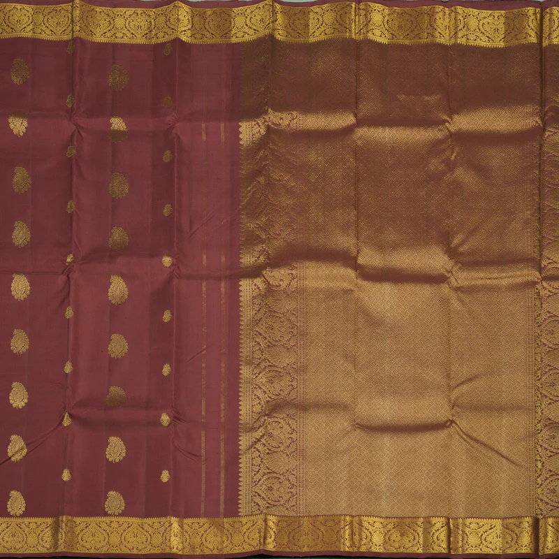 Hayagrivas Handloom Maroon Kanjivaram Silk Saree with Maroon Border KBE1770K6-1 - Image 5