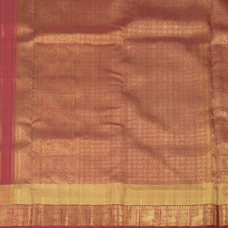 Hayagrivas Handloom Kanjivaram Vairaoosi Ten Yards Silk Saree in Maroon BE320-SBS KBEL320C1-1 - Image 5