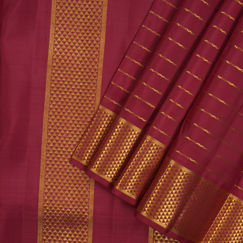 Hayagrivas Handloom Maroon Kanjivaram Ten yards Silk Saree KBE1071I7-1 - Image 2