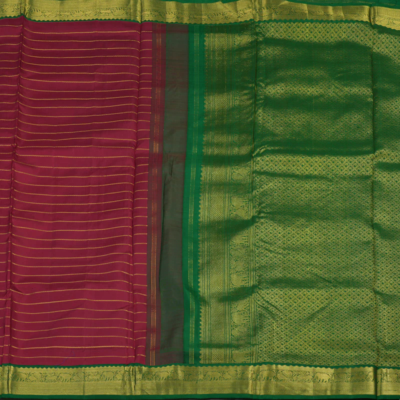 Hayagrivas Handloom Maroon Ten Yards Silk Madisar Saree BBD1232K7-1 - Image 4