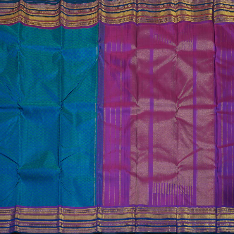 Hayagrivas Handloom Mayilkazhuthu Kanjivaram Silk Saree with Purple Border KBE1601K8-1 - Image 5
