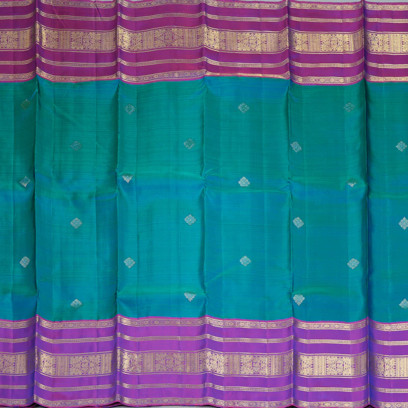 Hayagrivas Handloom Mayilkazhuthu Kanjivaram Silk Saree with Purple Border KBF412F7-2 - Image 3