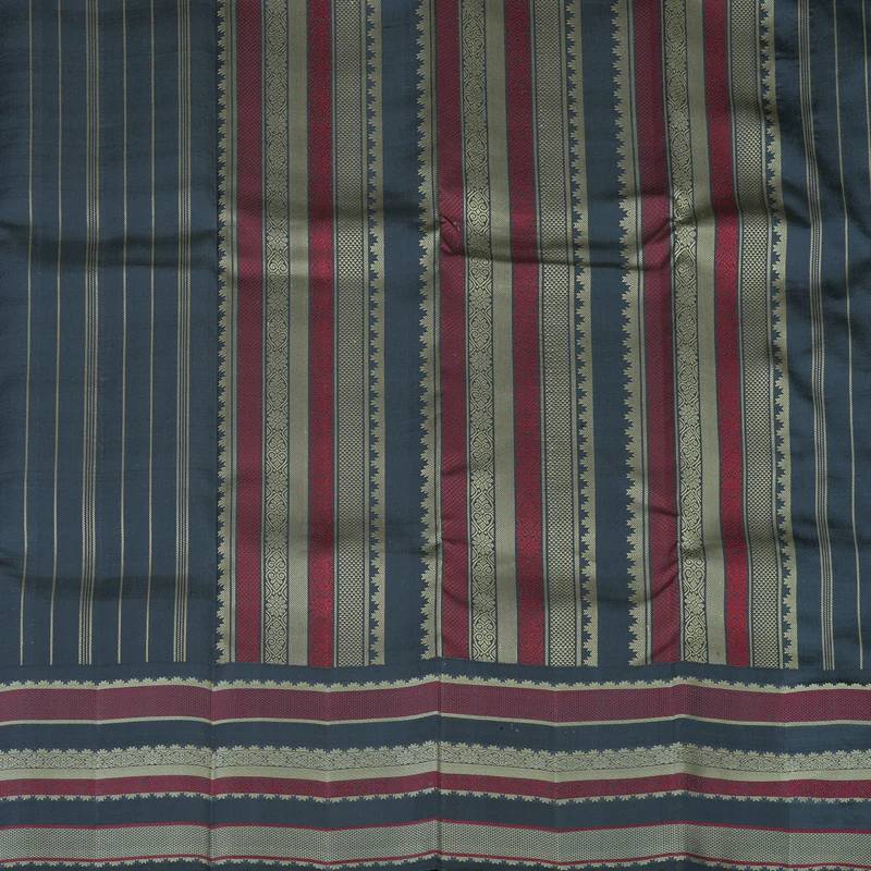 Hayagrivas Handloom Mild Lavendar Kanjivaram Silk Saree with Dark Grey Border KBF136D10-16 - Image 6