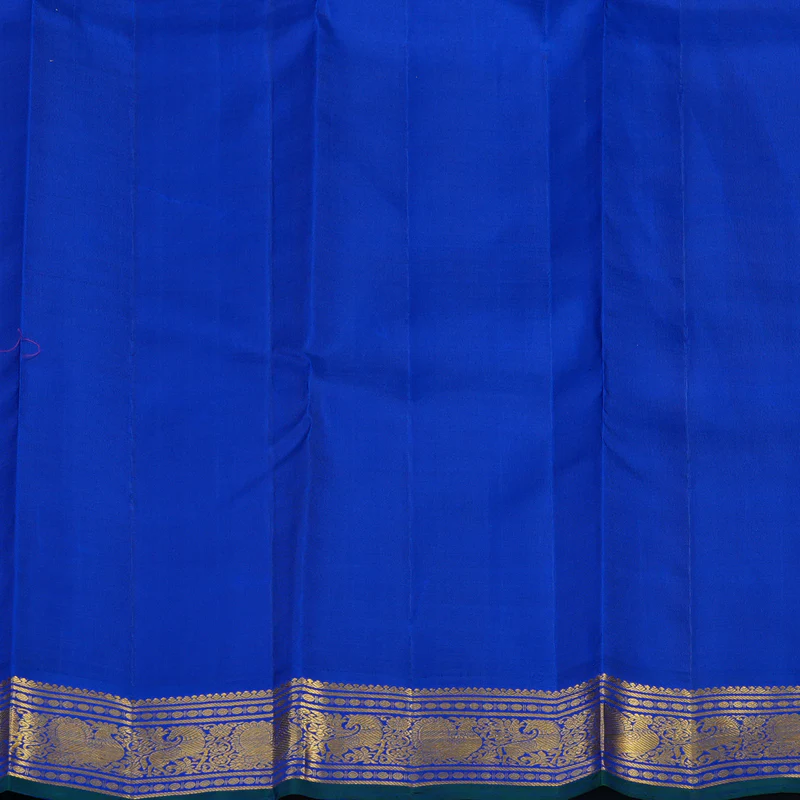 Hayagrivas Handloom Mild Peach Kanjivaram Silk Saree with MS Blue Border KBE2524C3-1 - Image 7