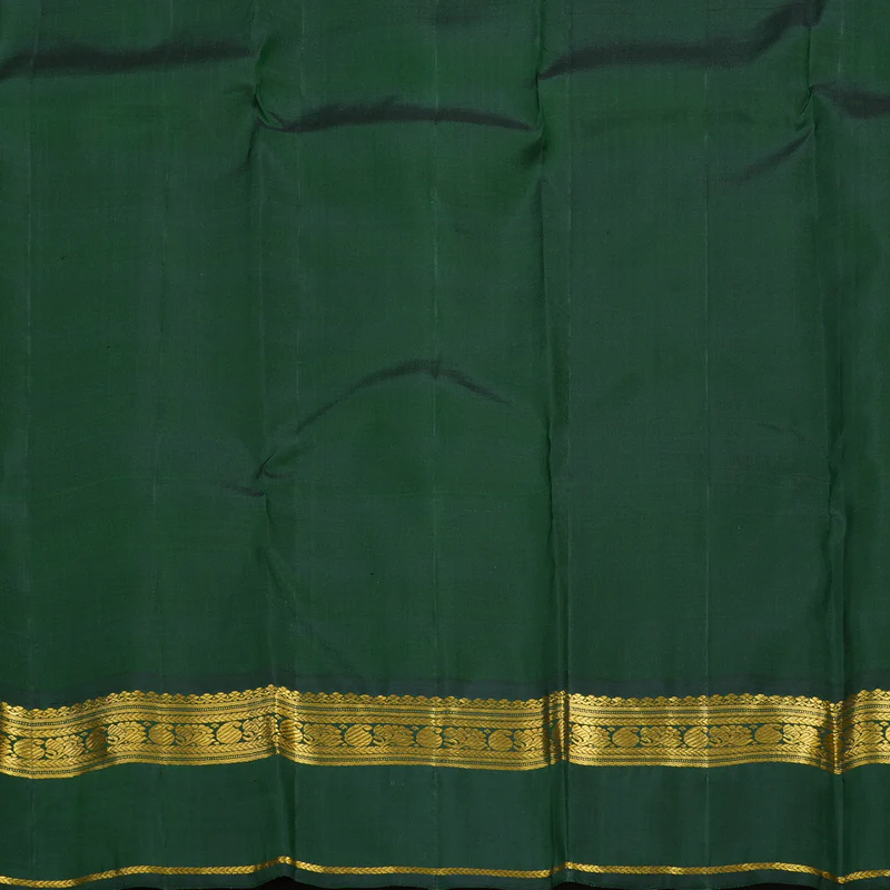 Hayagrivas Handloom Multicolour Checks Kanjivaram Silk Saree with Bottle Green Border KBF13D16-1 - Image 7