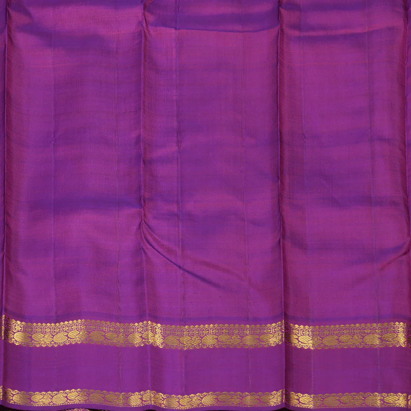 Hayagrivas Handloom Multicolour Checks Kanjivaram Silk Saree with Purple Border KBE855H13-1 - Image 7