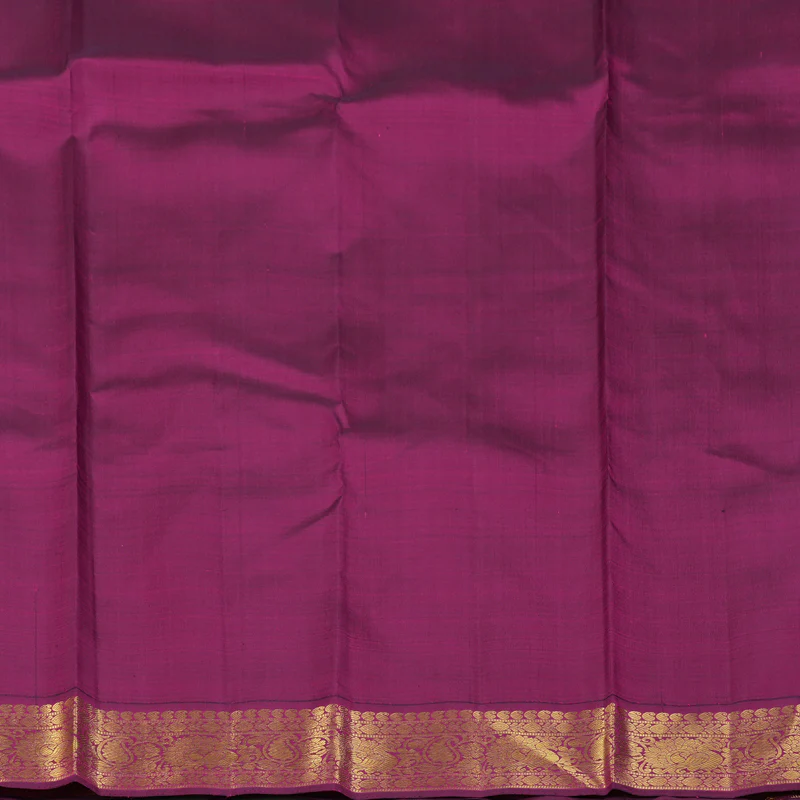 Hayagrivas Handloom Mustard Kanjivaram Silk Saree with Purple Border KBF151D13-8 - Image 7