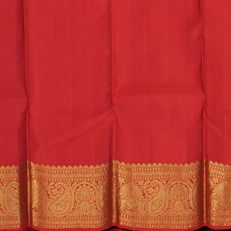 Hayagrivas Handloom Mustard Yellow Kanjivaram Silk Saree with Red Border KBE2290B2-1 - Image 7