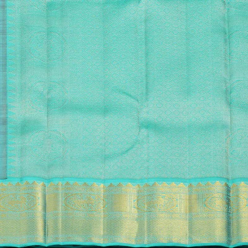 Hayagrivas Handloom Nagapazham Kanjivaram Silk Saree with Sky Blue Border KBF5D2-3 - Image 7