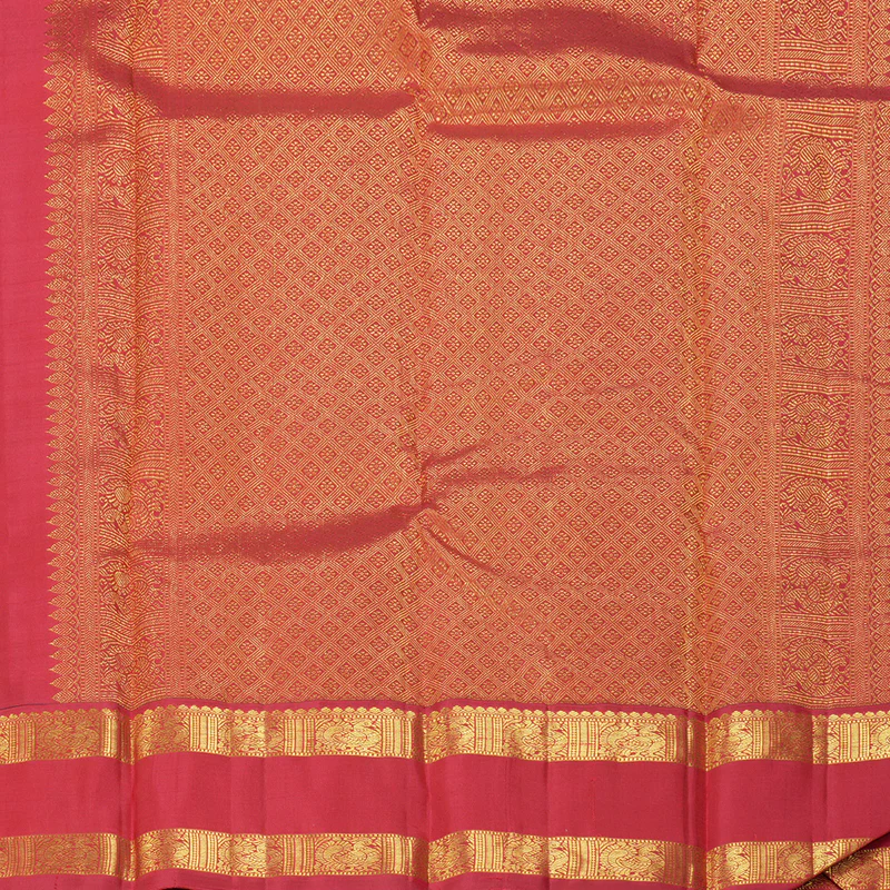 Hayagrivas Handloom Navy Blue Kanjivaram Silk Saree with Araku Border KBF182E7-1 - Image 6