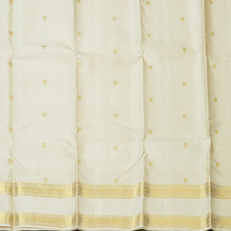 Hayagrivas Handloom Off-White Kanjivaram Silk Saree KBE1816L29-1 - Image 8