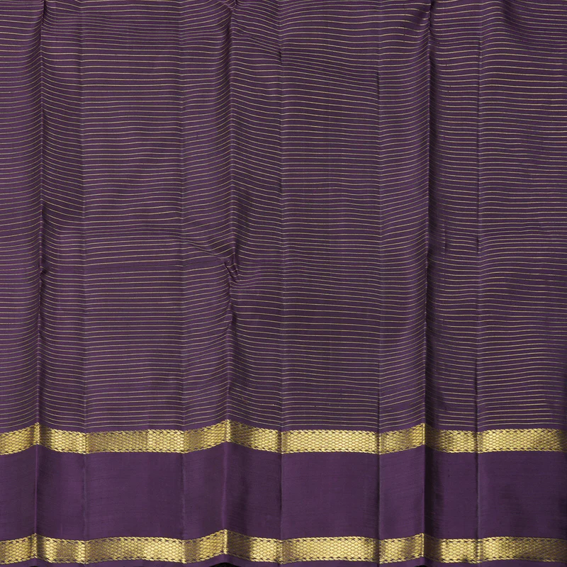 Hayagrivas Handloom Olive Green Kanjivaram Silk Saree with Purple Border KBF463F5-1 - Image 6