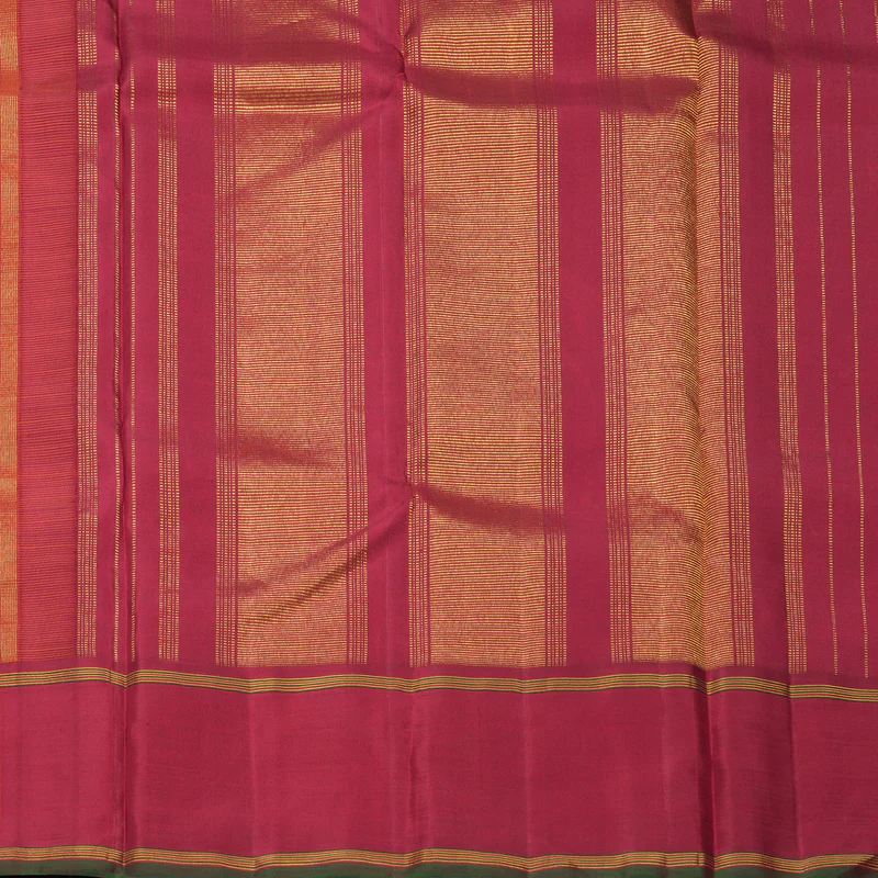 Hayagrivas Handloom Orange (Carpet Checks) Kanjivaram Silk Saree KBF310E6-1 - Image 5
