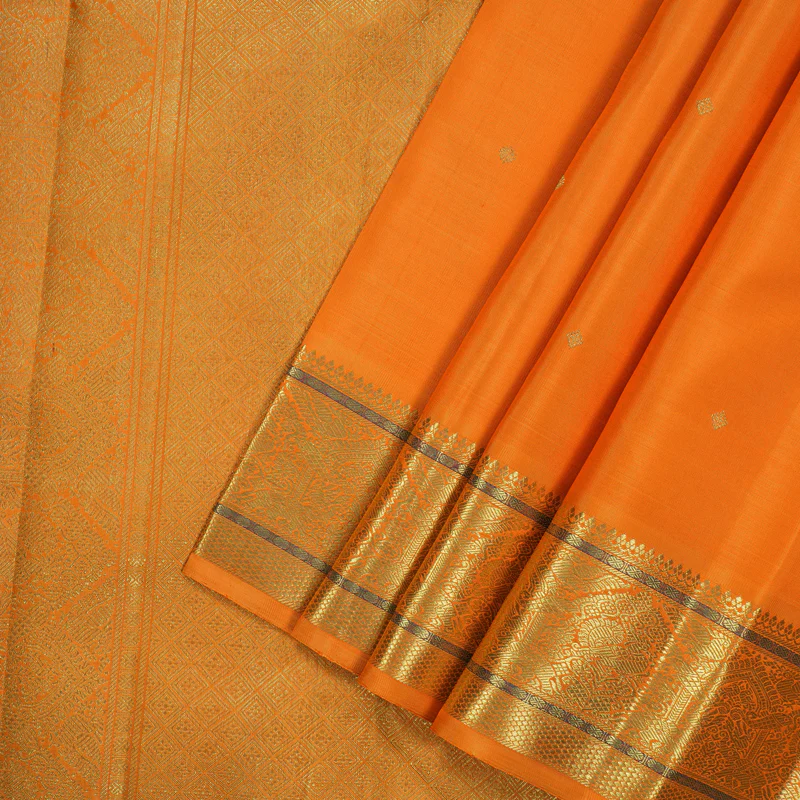 Hayagrivas Handloom Orange Kanjivaram Silk Saree BE797-SBS KBEL797C1-1 - Image 3