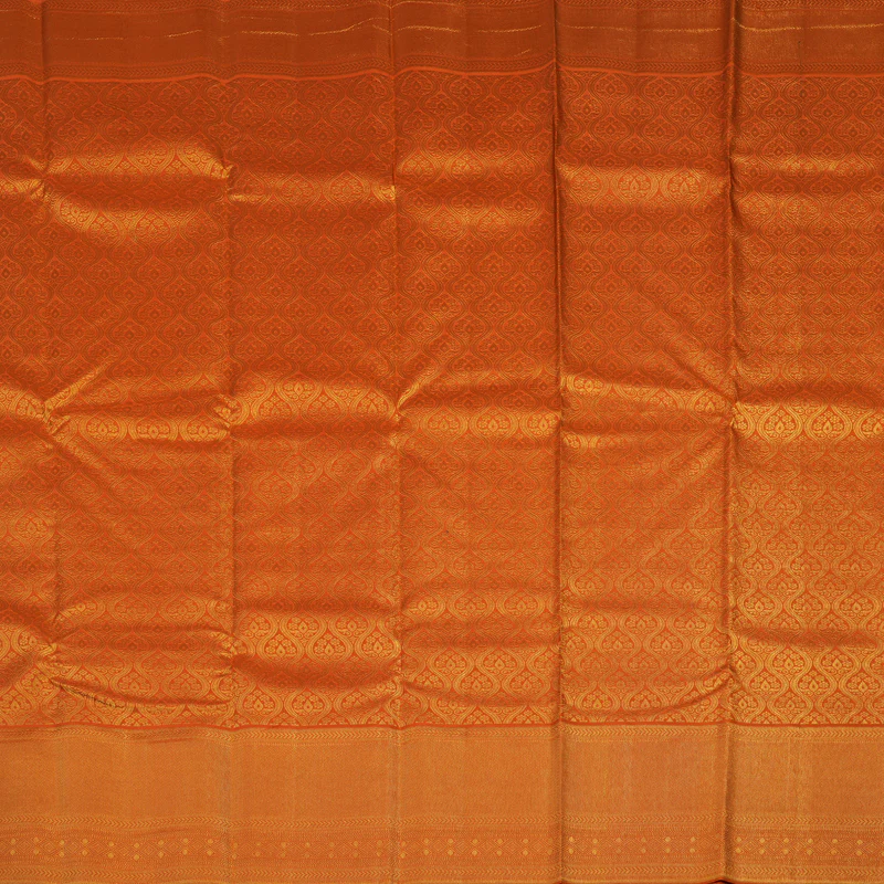 Hayagrivas Handloom Orange Kanjivaram Silk Saree KBE1736K19-1 - Image 4