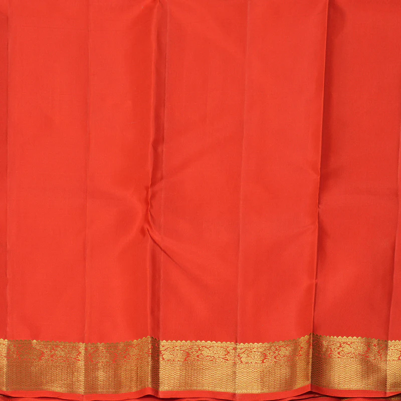 Hayagrivas Handloom Orange Kanjivaram Silk Saree KBF300E1-5 - Image 6
