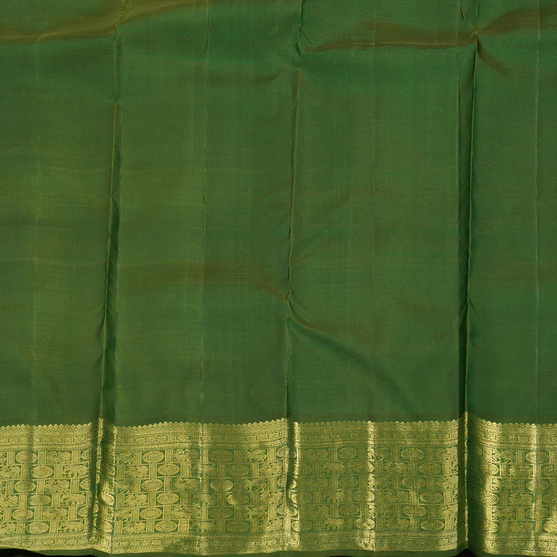 Hayagrivas Handloom Orange Kanjivaram Silk Saree with Mehandi Green Border BE692-SBS  KBEL692C1-1 - Image 8