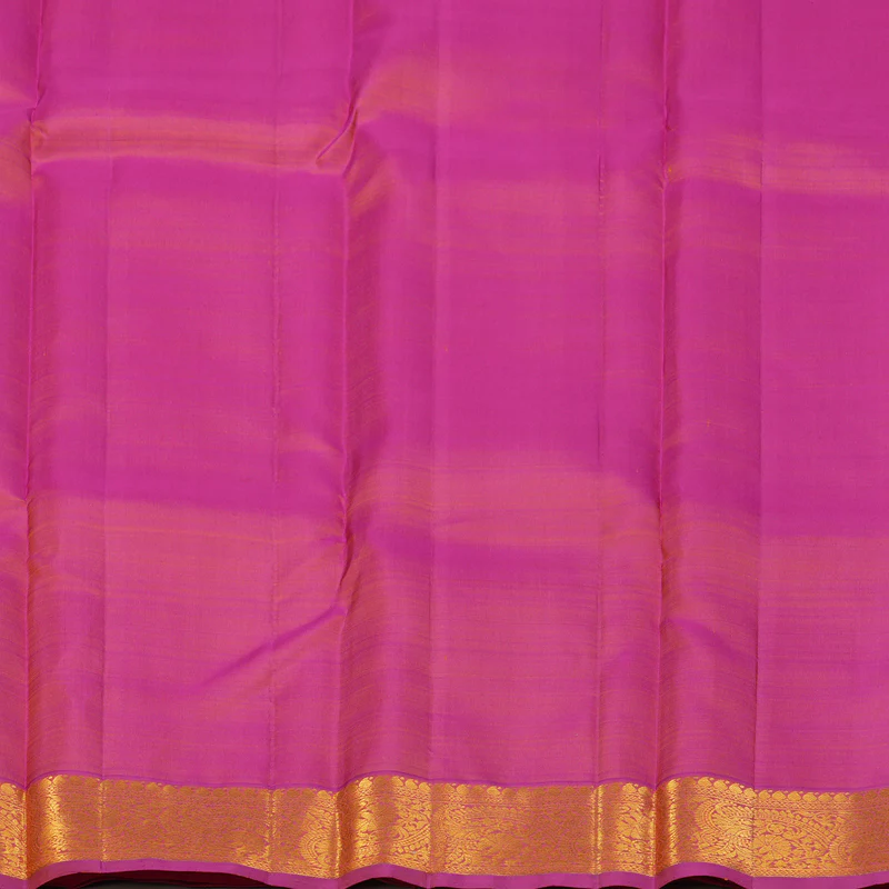 Hayagrivas Handloom Orange Kanjivaram Silk Saree with Pink Border KBF136D4-2 - Image 7