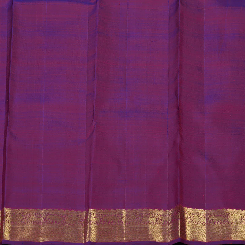 Hayagrivas Handloom Orange Kanjivaram Silk Saree with Purple Border BF15-SBS KBFL15D1-1 - Image 7