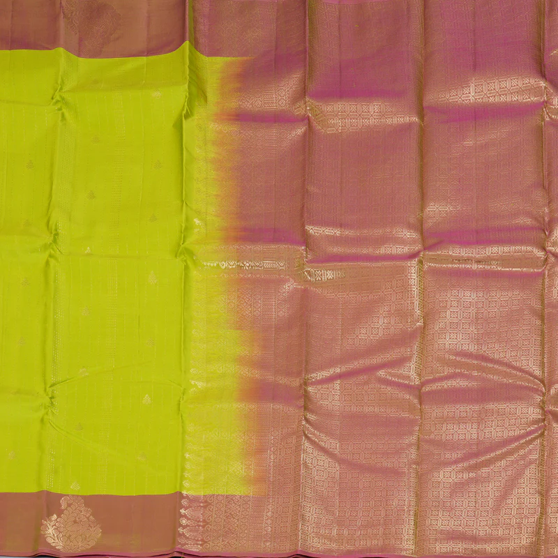 Hayagrivas Handloom Parrot Green Kanjivaram Silk Saree KBF137D9-18 - Image 4