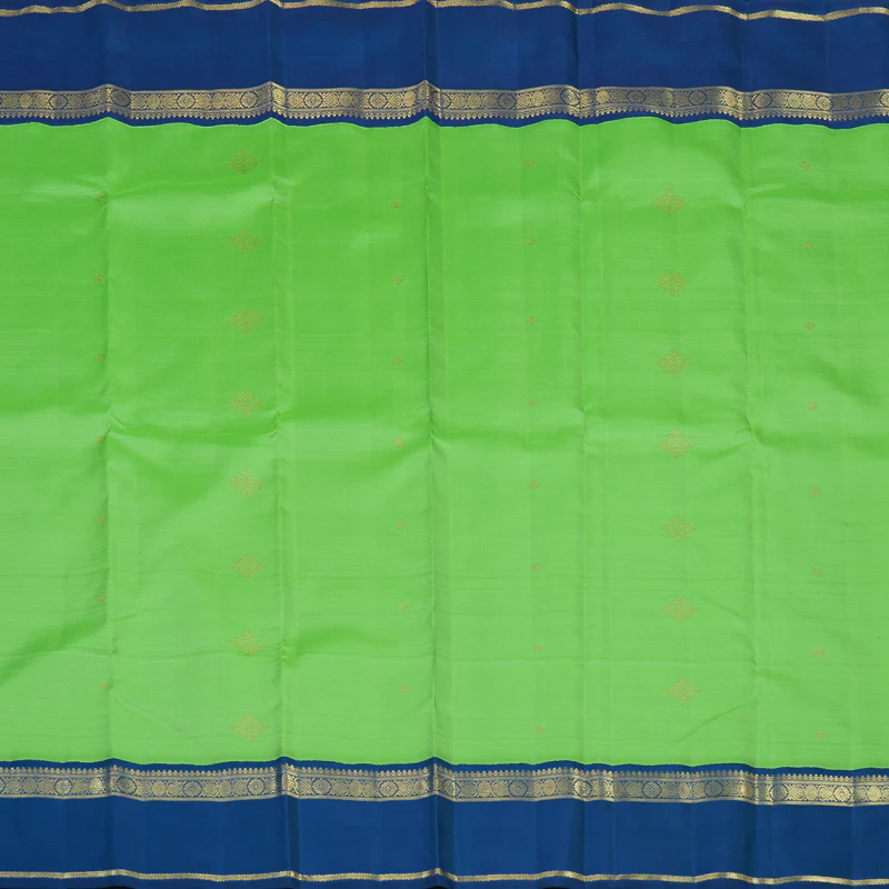 Hayagrivas Handloom Parrot Green Kanjivaram Silk Saree with Peacock Blue Border BE768-SBS  KBEL768C1-1 - Image 4