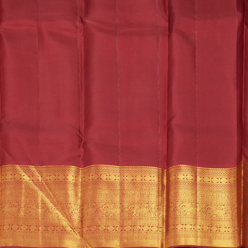 Hayagrivas Handloom Parrot Green Kanjivaram Silk Saree with Red Border SSCBF23D17-4 - Image 6