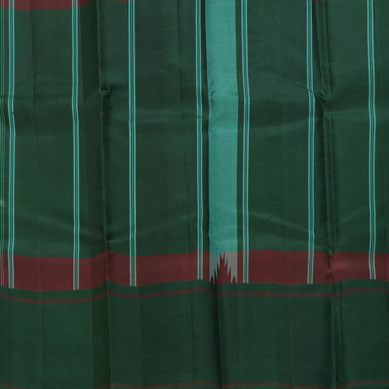 Hayagrivas Handloom Pastel Green Kanjivaram Silk Saree with Bottle Green Border KBF403F6-3 - Image 5