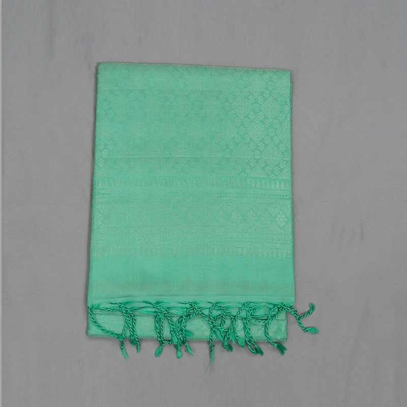 Hayagrivas Handloom Pastel Green Soft Silk Saree KBE662G6-15 - Image 2