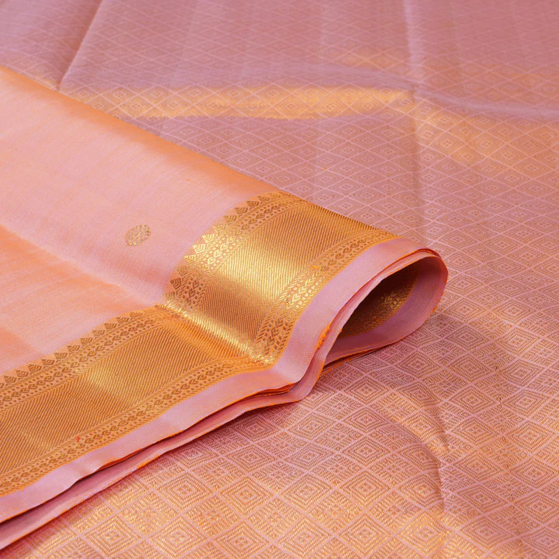 Hayagrivas Handloom Peach Pink Kanjivaram Silk Saree KBF155D5-1 - Image 4
