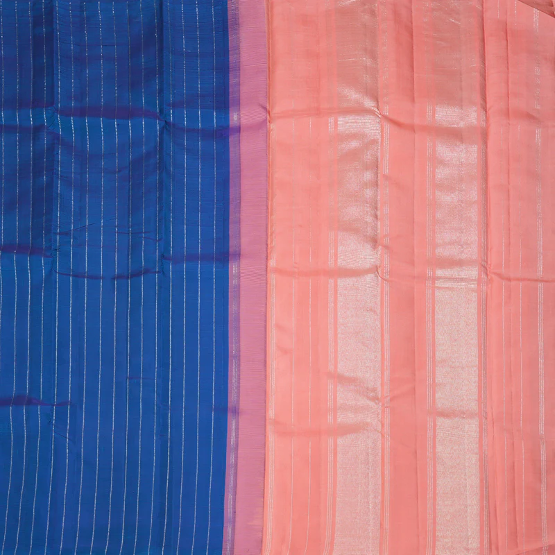 Hayagrivas Handloom Peacock Blue Kanjivaram Silk Saree KBF152D2-1 - Image 4
