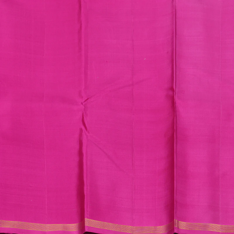 Hayagrivas Handloom Peacock Blue Kanjivaram Silk Saree with Rani Pink Border KBF157D1-1 - Image 7