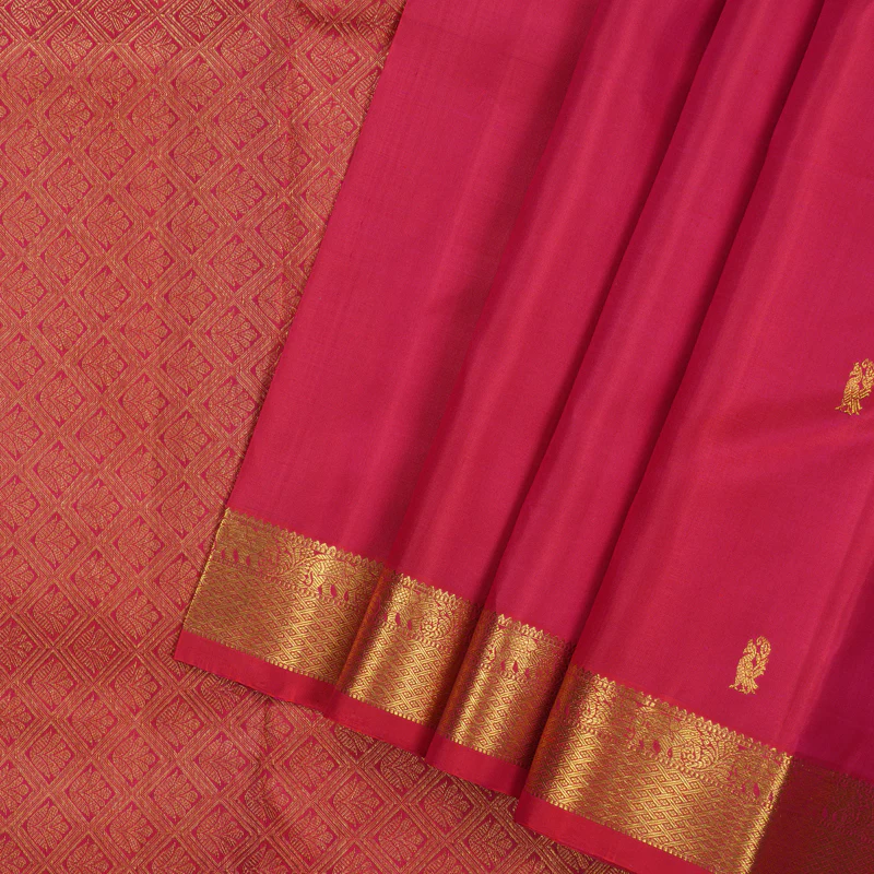 Hayagrivas Handloom Pink Kanjivaram Silk Saree KBE2374B1-9 - Image 2
