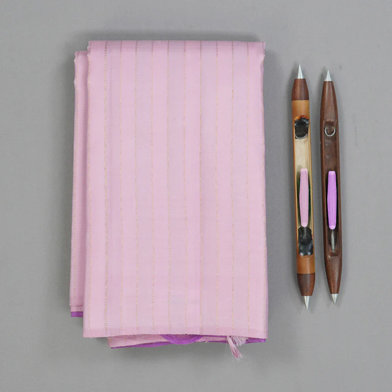Hayagrivas Handloom Lotus Pink Kanjivaram Silk Saree KBF128D7-1 - Image 2