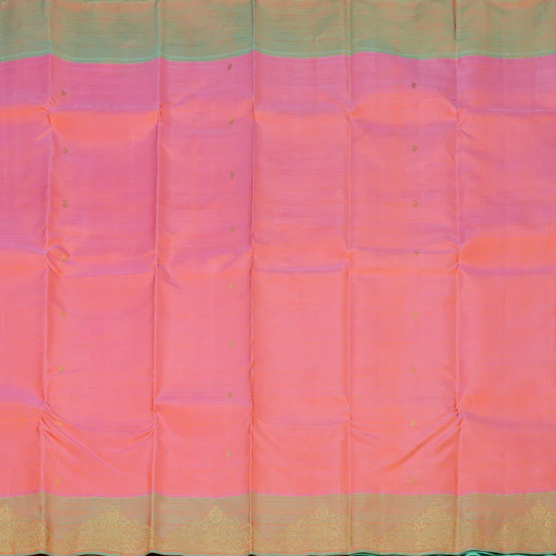 Hayagrivas Handloom Pink Kanjivaram Silk Saree with Sea Green Border BE697-SBS  KBEL697C1-1 - Image 5