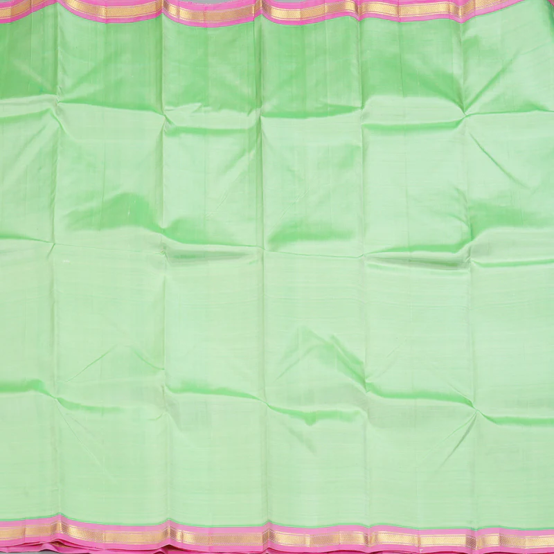 Hayagrivas Handloom Pista Green Kanjivaram Silk Saree KBE2393C3-7 - Image 3