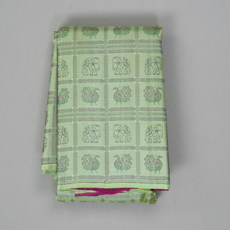 Hayagrivas Handloom Pista Green Kanjivaram Silk Saree KBF397F2-1 - Image 2