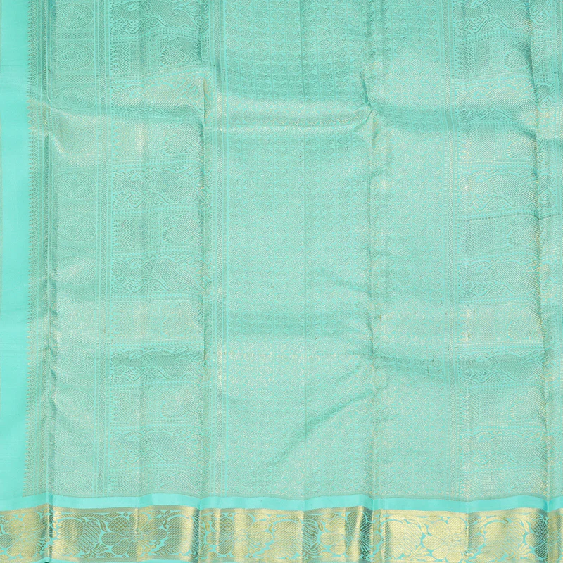 Hayagrivas Handloom Powder Blue Kanjivaram Silk Saree with Bright Teal Border BF127-SBS  KBFL127E1-1 - Image 6