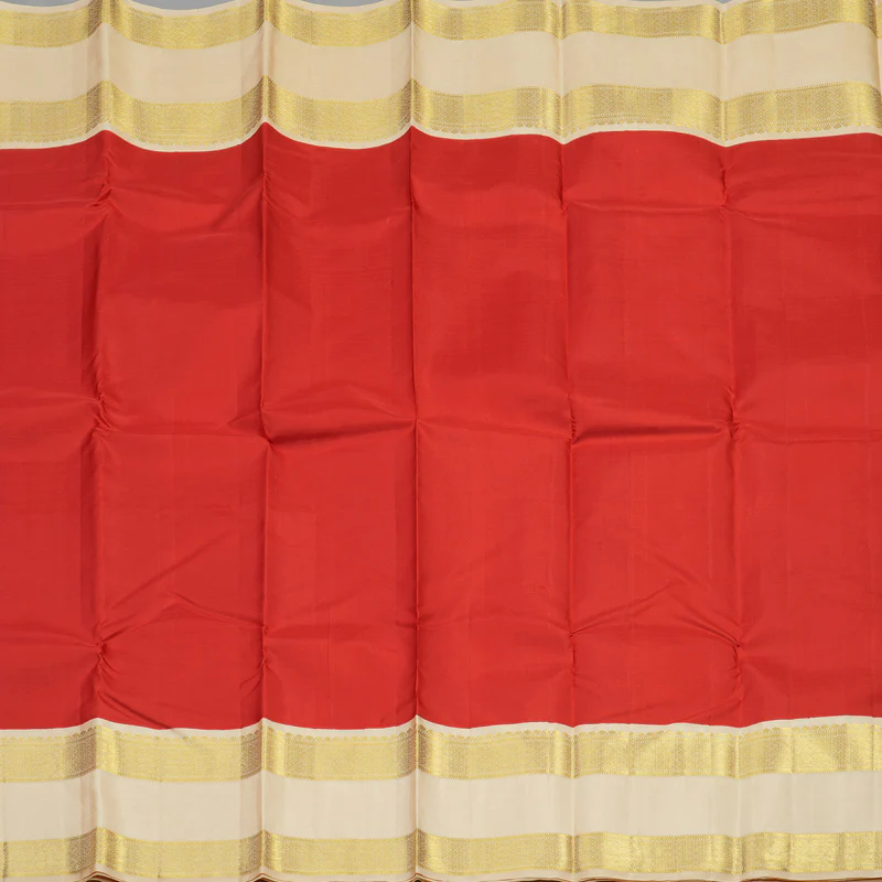 Hayagrivas Handloom Pure Kanjivaram Silk Saree in Dramatic Red KBE112D2-1 - Image 4