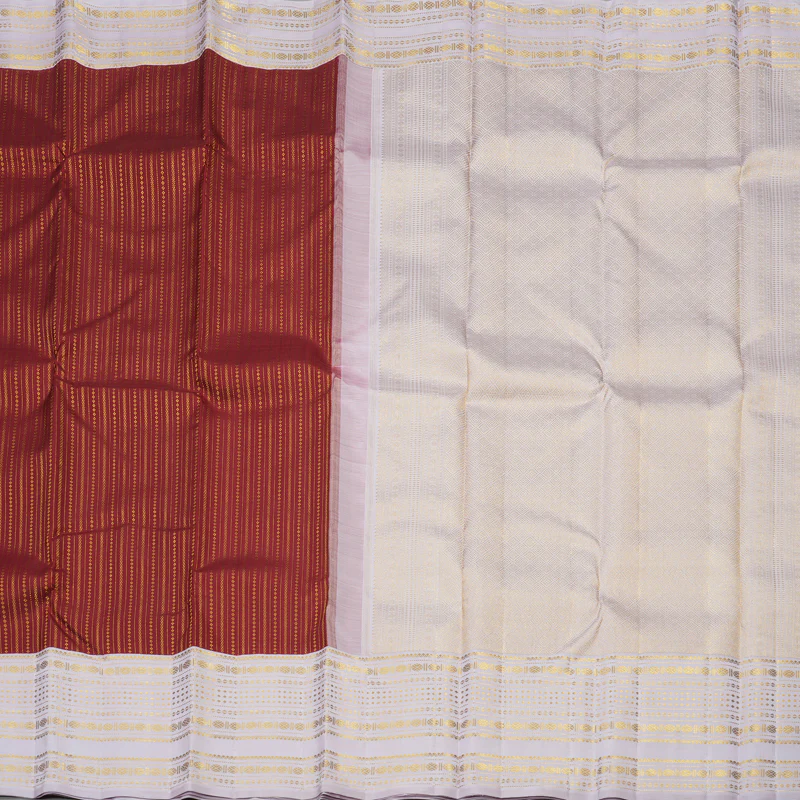 Hayagrivas Handloom Pure Kanjivaram Silk Saree in Majestic Maroon KBE407E1-1 - Image 5