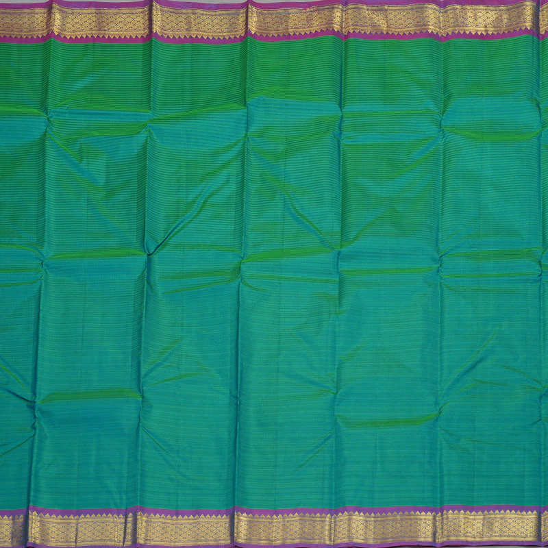Hayagrivas Handloom Pure Kanjivaram Silk Saree in Ornate Sea Blue KBE564F1-35 - Image 3