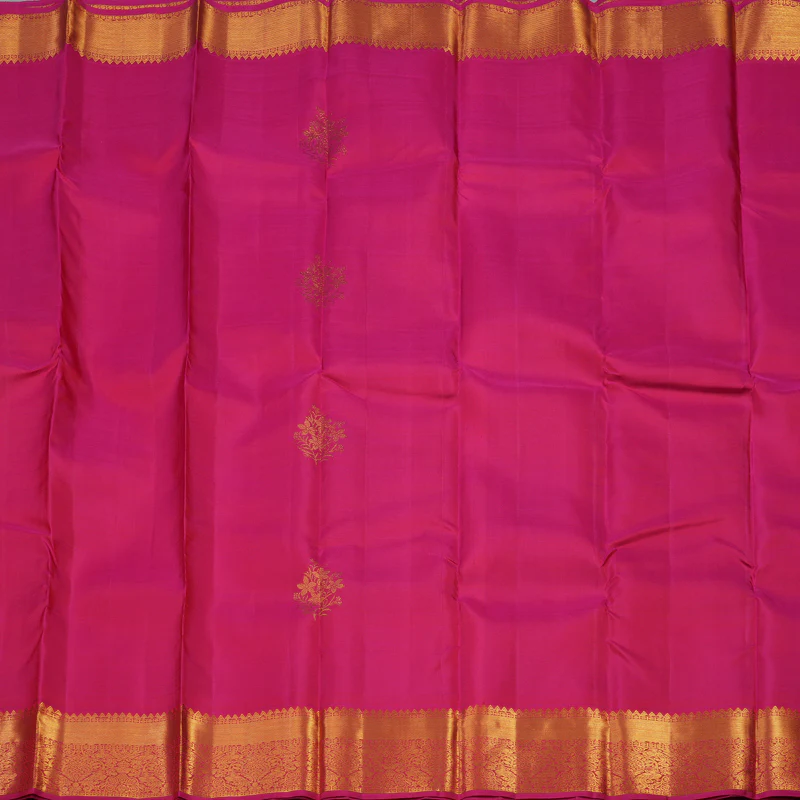 Hayagrivas Handloom Pure Kanjivaram Silk Saree in Radiant Reddish Pink KBE238D2-2 - Image 4