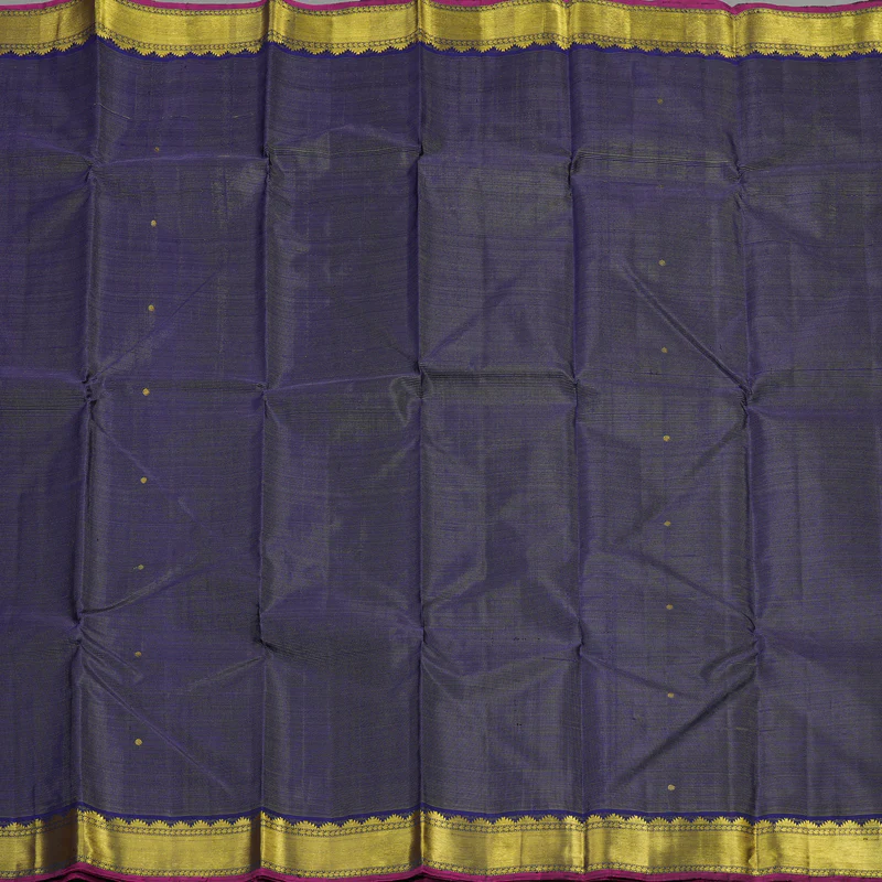 Hayagrivas Handloom Pure Kanjivaram Silk Saree in Regal Dark Blue KBE561F1-2 - Image 4