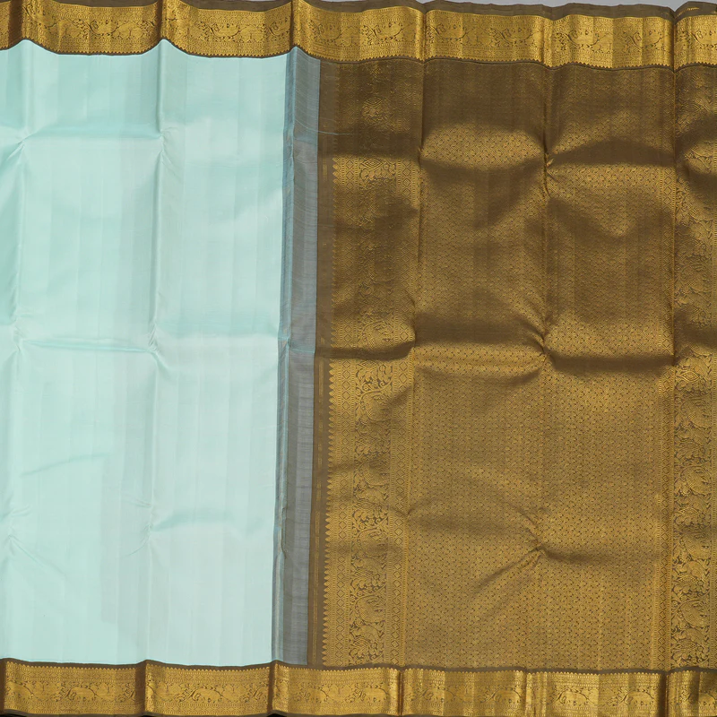 Hayagrivas Handloom Pure Kanjivaram Silk Saree in Tranquil Light Sky Blue KBE557F3-1 - Image 5